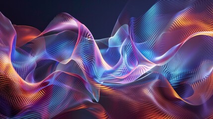 Wall Mural - colorful abstract waves of light flow gracefully in a dreamy composition, showcasing vibrant hues an