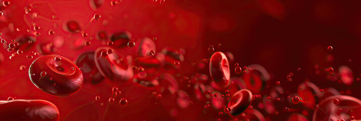 Red Blood Bond: A bold red medical abstract background with abstract blood cells and veins, underscoring the importance of blood health and blood donation.