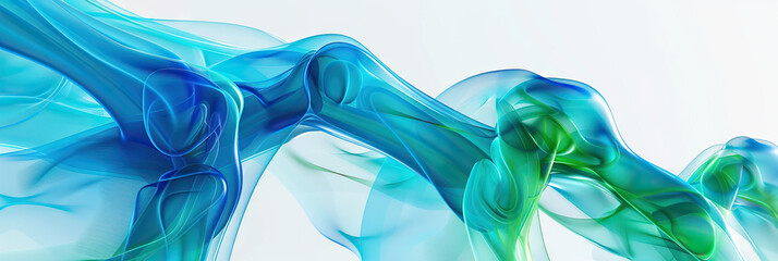 Rheumatic Rhythms: Soothing blue and green abstract designs, reflecting the importance of joint health.