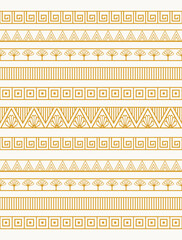 egyptian gold elements on white background. art deco seamless pattern in a trendy minimal style. geo