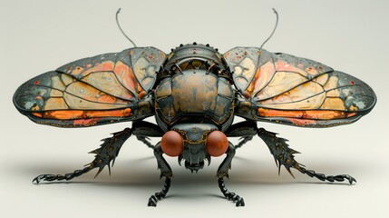 Poster - Intricate Close-Up of a Detailed, Surreal Insect