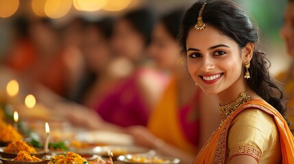 portrait of an Indian woman on holiday