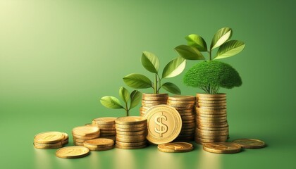 green finance solutions for funding eco friendly projects solid background