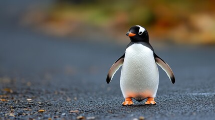 Wall Mural - cute penguin standing on ground