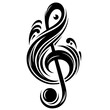 © Koko - good teste of music, treble clef with flower element, editable stroke, vector art ready for your brand