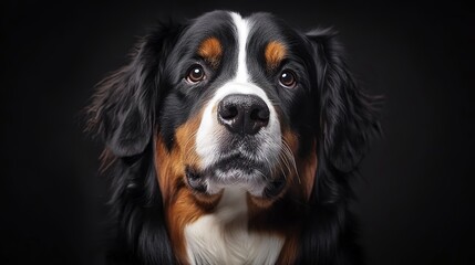 Poster - Majestic Bernese Mountain Dog Poses in Professional Studio Lighting 