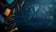 © KWONGRI Ai - Classroom chalkboard filled with logical reasoning steps, communication, and attitude behavior