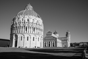 The Pisa Baptistery of St. John is a Roman Catholic ecclesiastical building located in the Piazza dei Miracoli, near the cathedral's and the famous leaning tower.	