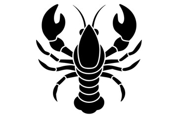 Wall Mural -  Lobster logo icon silhouette silhouette black vector art illustration