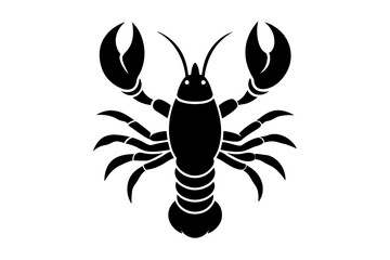 Wall Mural -  Lobster logo icon silhouette silhouette black vector art illustration