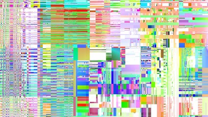 Poster - TV noise static effect, abstract glitch background. Fractal digital art pattern