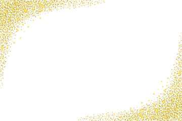 Wall Mural - luxury gold glitter border with twinkle lights. shiny glittering particles frame. sparkling glitter 