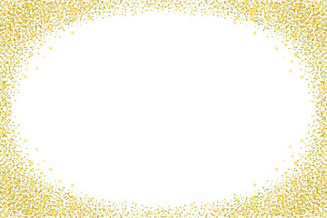 Wall Mural - gold glitter border with sparkles. light shiny glittering particles frame. luxury sparkling glitter 