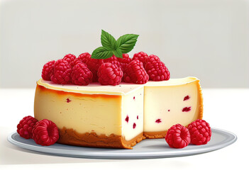 Wall Mural - delicious raspberry cheesecake, no raspberry stripe on top of cheesecake