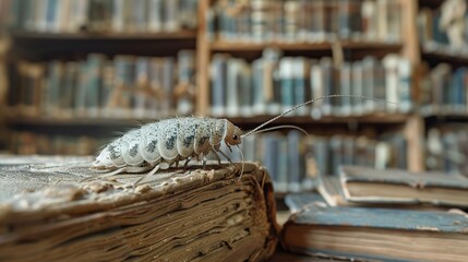 Wall Mural - silverfish in the library