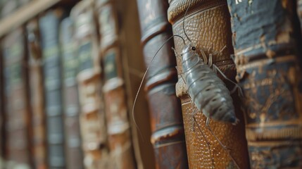 Wall Mural - silverfish in the library