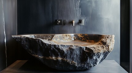 Poster - Stone Sink in a Modern Bathroom