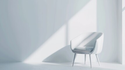 Light grey chair against a white background, showcasing a modern and clean design ideal for minimalist interiors and contemporary settings.