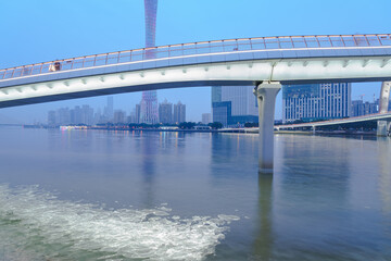 Wall Mural - Guangzhou Pearl River Haixin Bridge and Urban Architectural Landscape