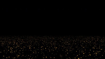 Wall Mural - animation loop glow gold bubble particles flow on black abstract background