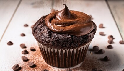 Wall Mural - create a rich and decadent chocolate mud cupcake with a gooey center