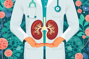 kidneys on doctor's hands, health care