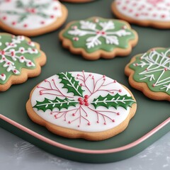 Christmas baking contest with decorated cookies and judges, holiday hobby event, 3D illustration