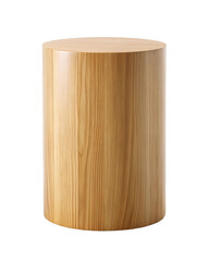 tall wooden display pedestal stand with a smooth surface and natural wood grain, ideal for holding d
