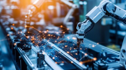 ai-powered industrial assembly lines, showcasing advanced automation technology, efficient productio