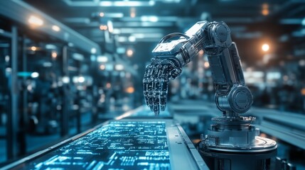 AI-Powered Industrial Assembly Lines, showcasing advanced technology and automation in modern manufacturing environments, highlighting efficiency and innovation in production processes.