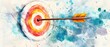 © khunnapat - Watercolor Target Arrow Success Abstract Art
