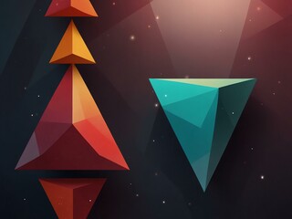 Wall Mural - Abstract triangles in glossy vector style.