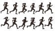 © Thanthara - set of runner man woman silhouette sport illustration running vector jogging athlete run adult competition girl marathon set race athletic exercise fitness group on white background