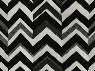 Wall Mural - Black and white chevron pattern.