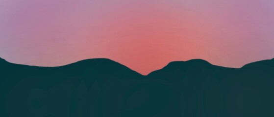 Wall Mural - a mountain range with a sunset in the background