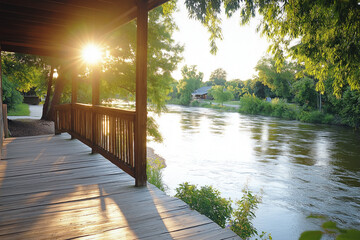 Wall Mural - Bridge At Sunset