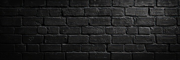 Wall Mural - 
Textured Black Brick Wall Background for Design Projects