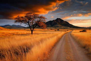 Poster - Orange Sunset Sky