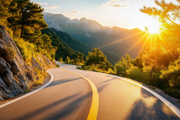 Canvas Print - Road At Sunset