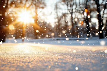 Wall Mural - Snow At Sunset