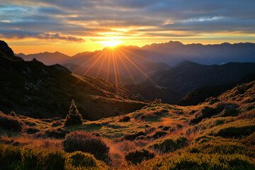 Poster - Sunset In Valley