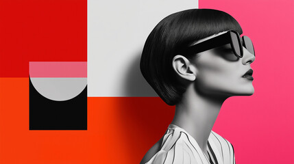 Poster - Modern graphic design in fashion with edgy visuals, vibrant color blocks, and minimalist elegance