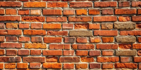 Wall Mural - Vertical close-up of a weathered red brick wall texture background