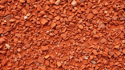 Wall Mural - Dry light red crushed bricks surface texture