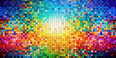 Wall Mural - Pixelated abstract square mosaic pattern background with vibrant colors and geometric shapes