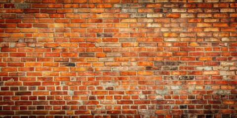 Canvas Print - Weathered red brick wall background with stains and aged texture