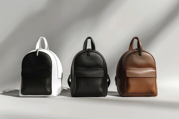 A stylish Leather backpack with modern design in various colors perfect for school travel or everyday use