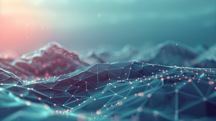 Abstract Landscape with Triangles and Lights