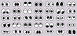 © dlyastokiv - Eyes icons set, look or glance sign collection, comic cartoon eye expression isolated, cute eye in different emotions