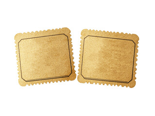 Shiny golden tickets symbolizing a prize or winning, isolated on white background.  PNG transparent.